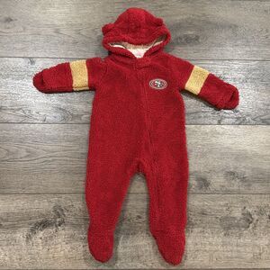 San Francisco 49ers Baby Sherpa Fleece Bunting Snowsuit Hooded 12 Months NFL